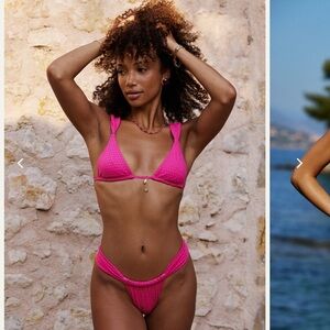 Pink Textured Bikini Set bydee med